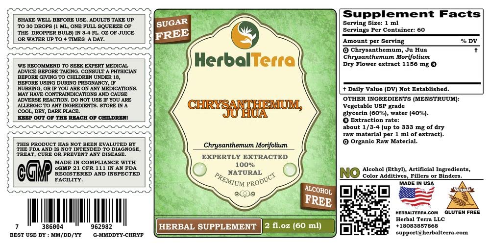 Organic Chrysanthemum dried flowers packaging, certified organic and pesticide-free