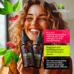 HERBALICIOUS ashwagandha-ginkgo-panax ingredients image highlights a balanced focus-support blend