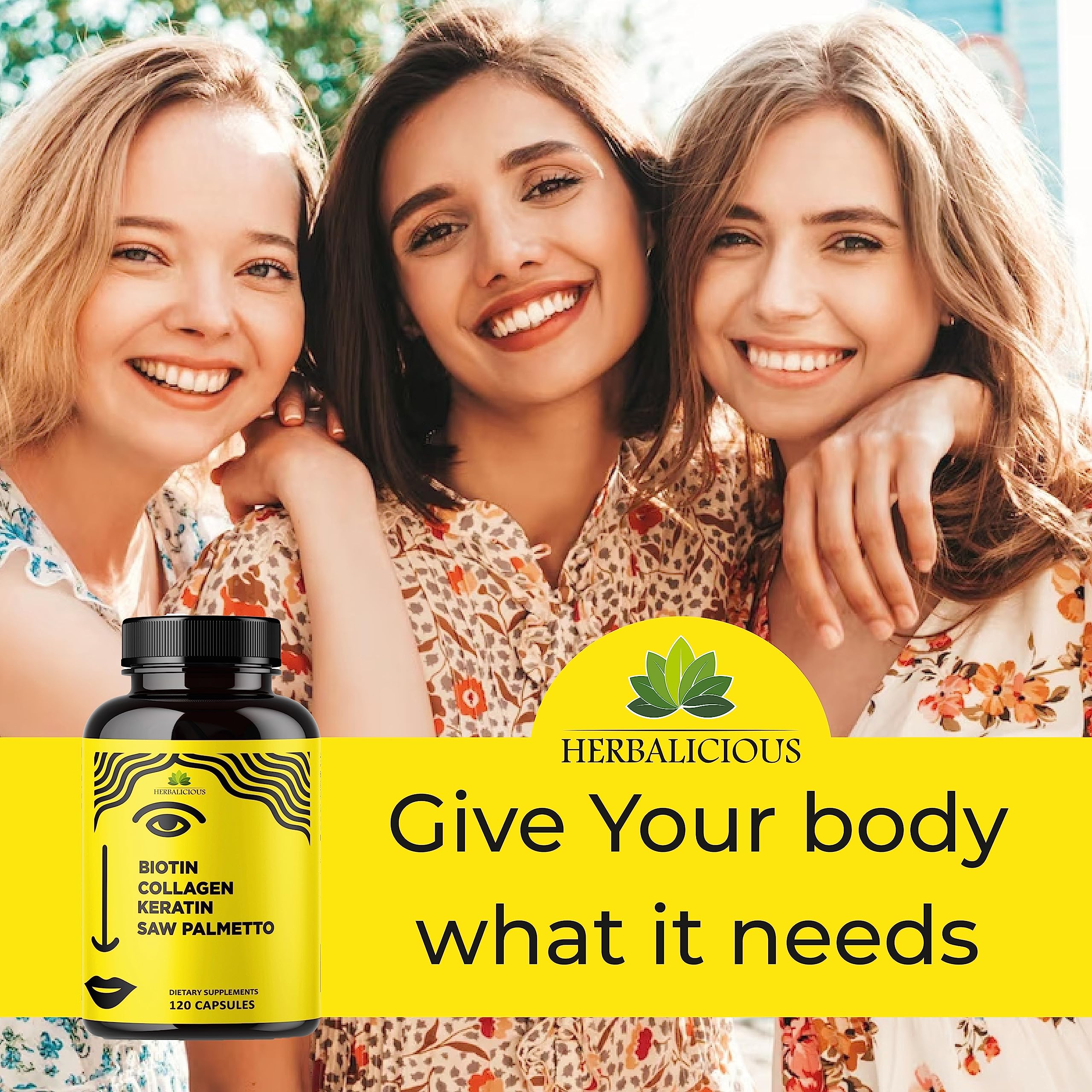 Herbalicious capsule pour view suggesting easy daily intake.