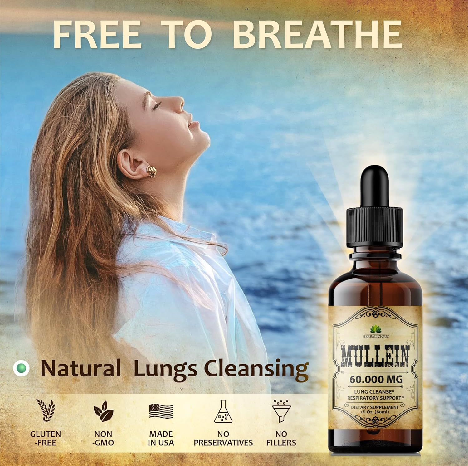 HERBALICIOUS Mullein Drops organic Verbascum thapsus focus highlights natural potency