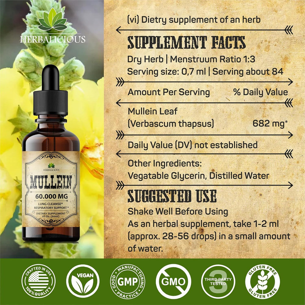 HERBALICIOUS Mullein Drops sleep-relaxation focus suggests calming evenings