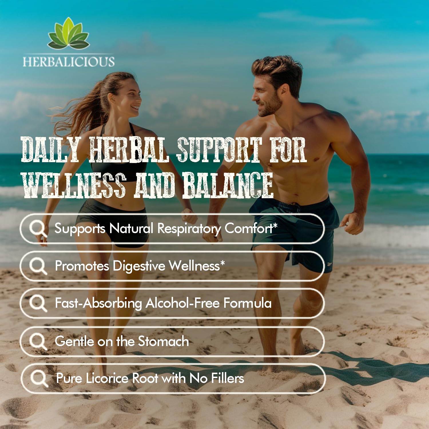 HERBALICIOUS organic licorice root highlight a pure herbal profile.