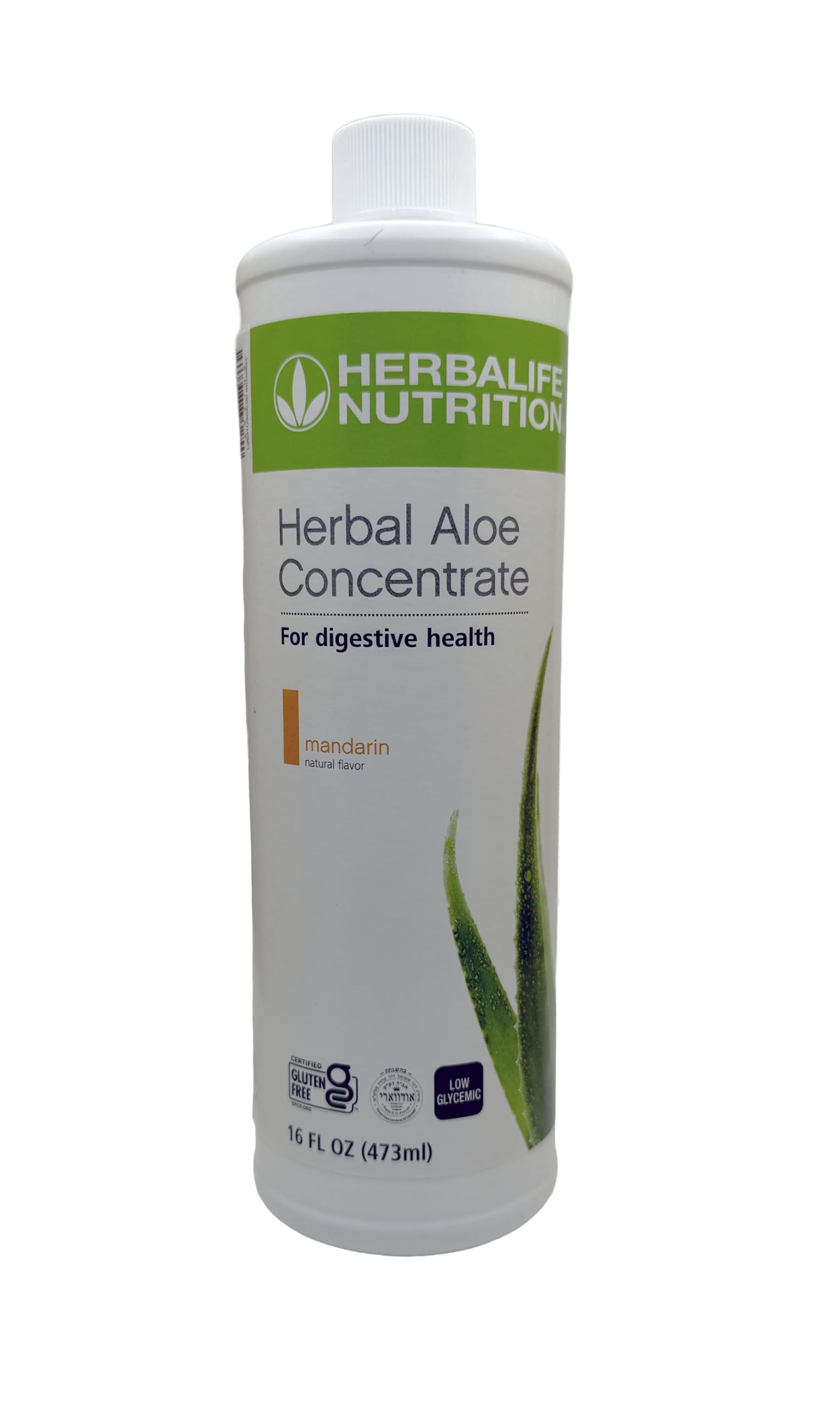 Herbalife Aloe Concentrate Mandarin bottle pour for refreshing, zero-sugar digestive support.