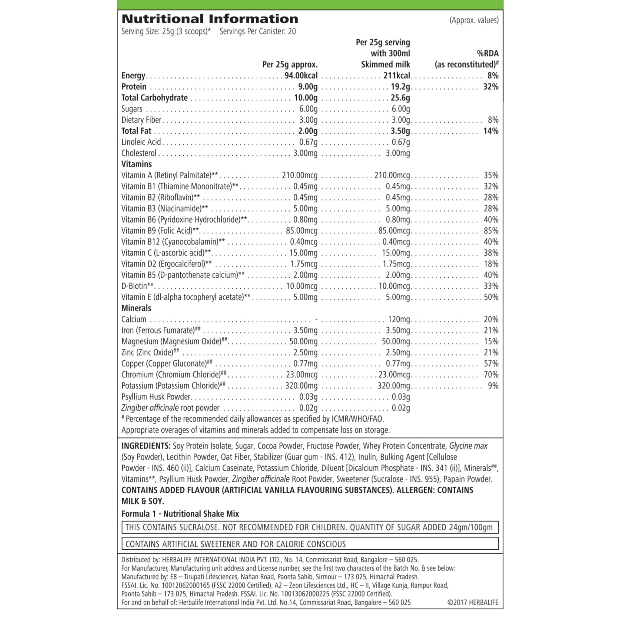Herbalife Formula 1 Dutch Chocolate prepared shake highlighting tasty, versatile nutrition.