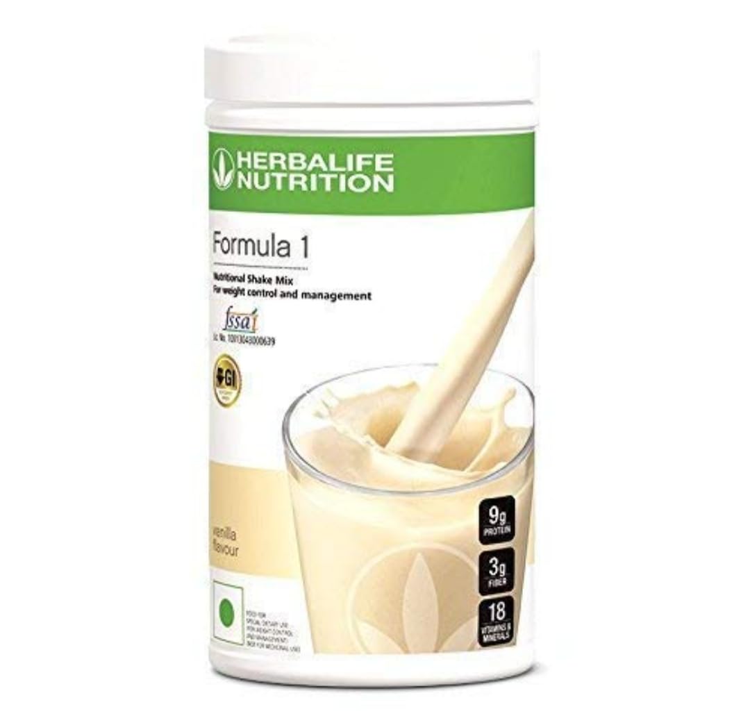 Herbalife Protein Drink Mix PDM Vanilla glass shake ready for a quick protein boost.