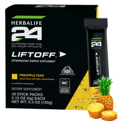 Herbalife24 Liftoff Pineapple Push stick pack ready for a quick energy boost.