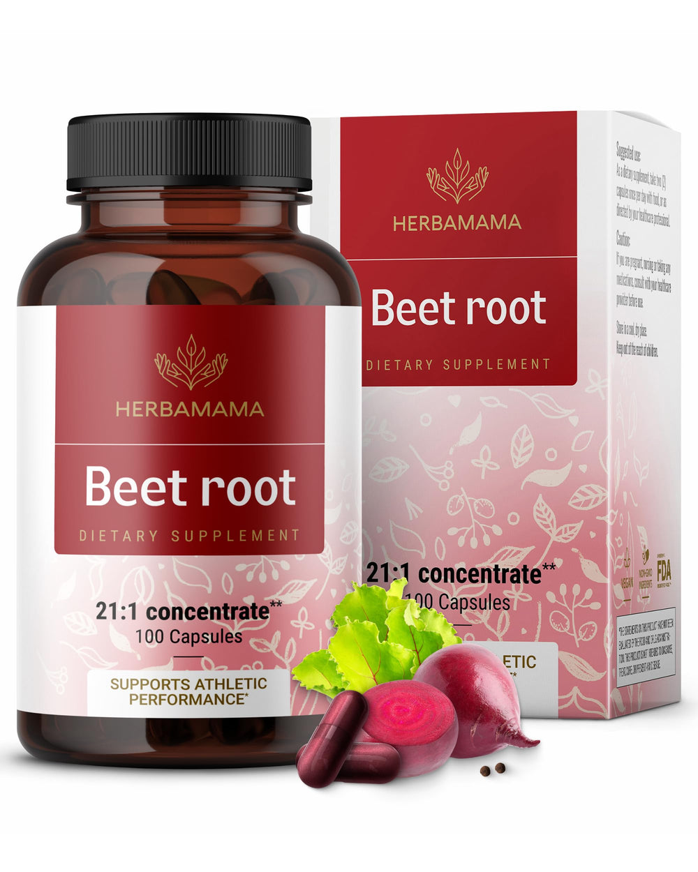 HERBAMAMA Beet Root extract bottle viewed from top for easy on-the-go energy support.