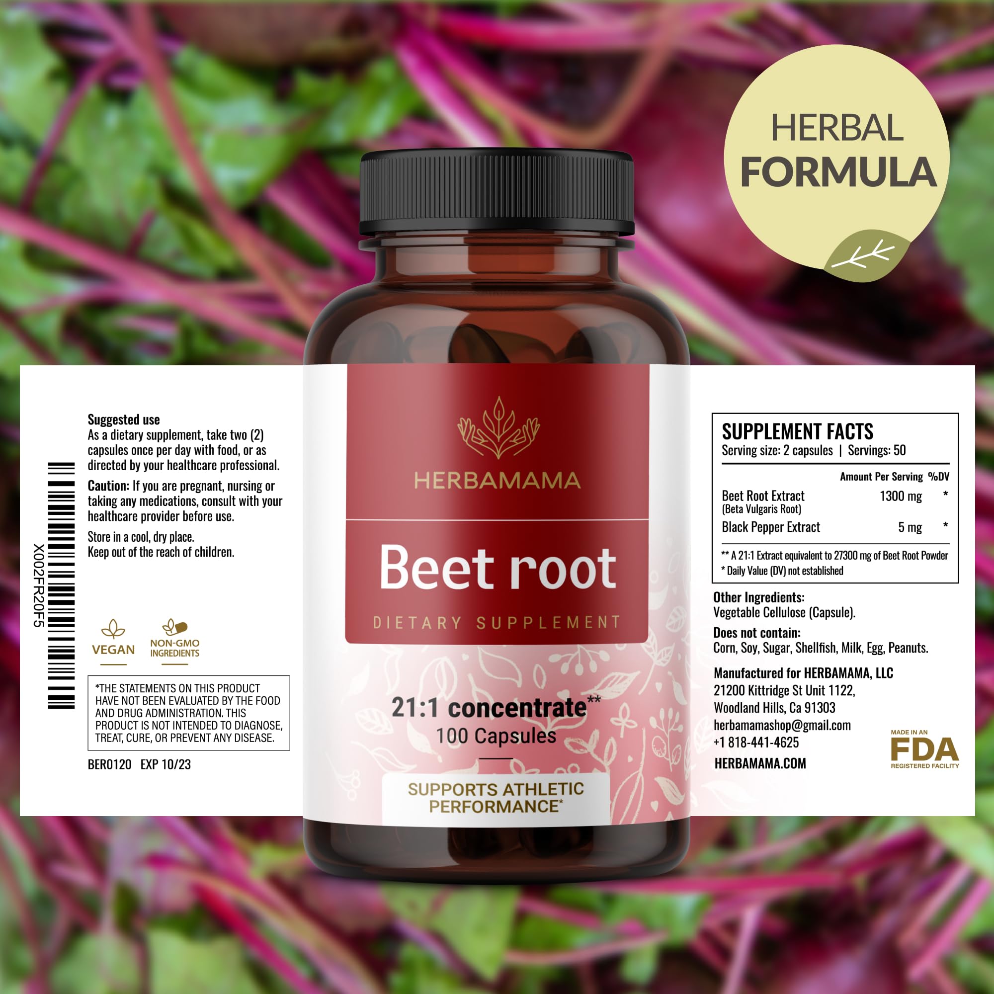 HERBAMAMA Beet Root visual guide illustrating antioxidant and lifestyle support.
