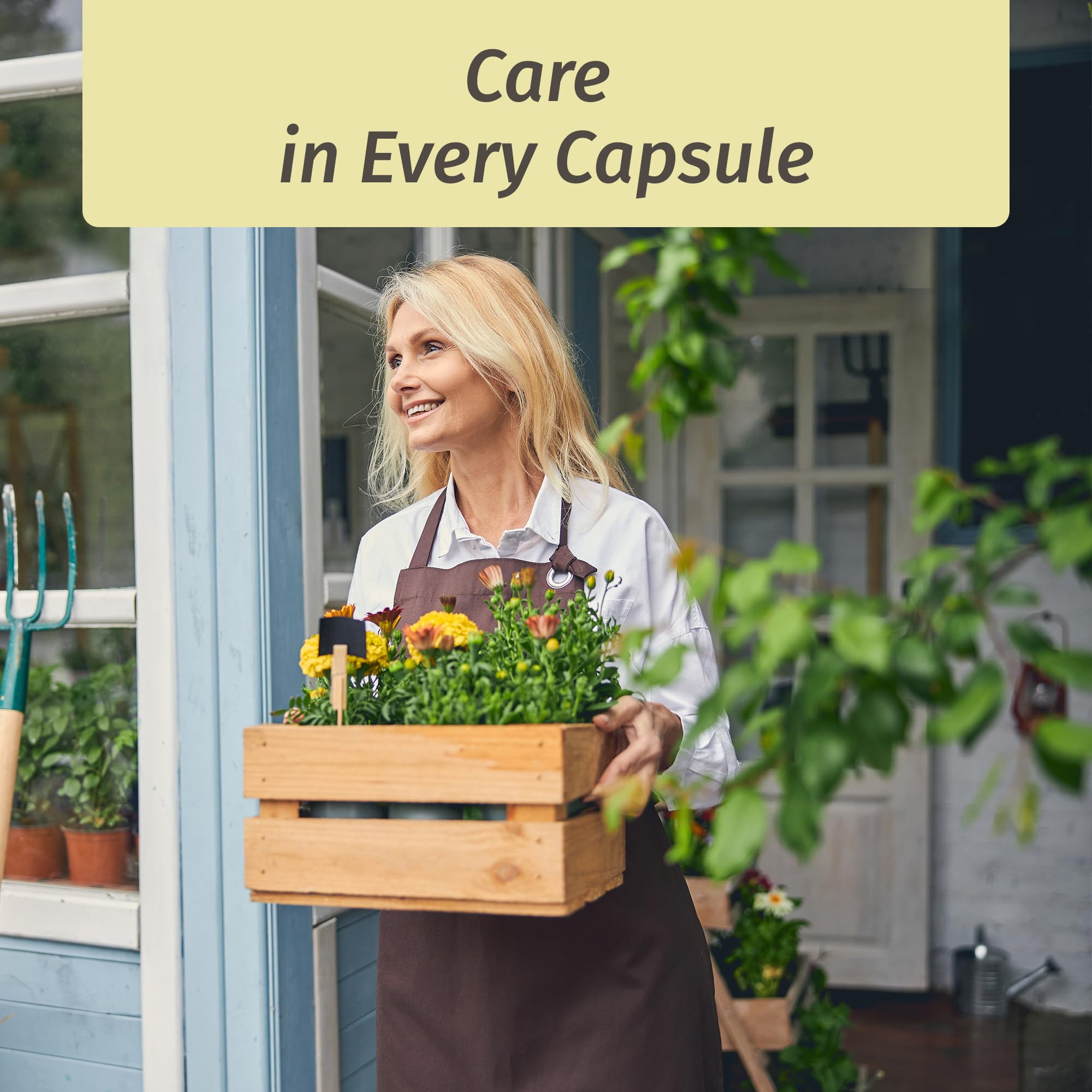 Herbamama capsules with water demonstrate easy on the go intake