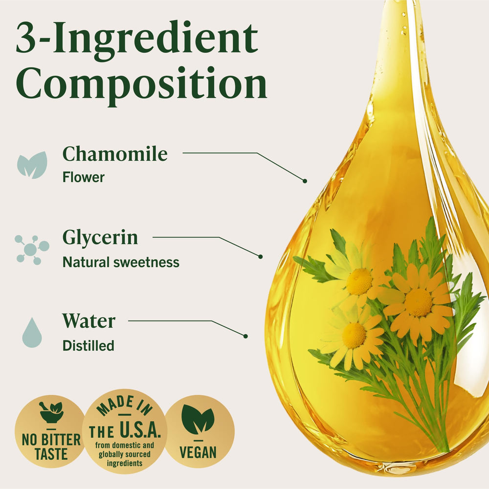 HERBAMAMA Chamomile three-ingredient formula highlights simple, pure ingredients.