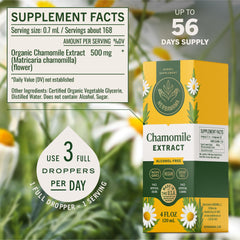 HERBAMAMA Chamomile tincture under tongue use for fast, gentle relaxation.