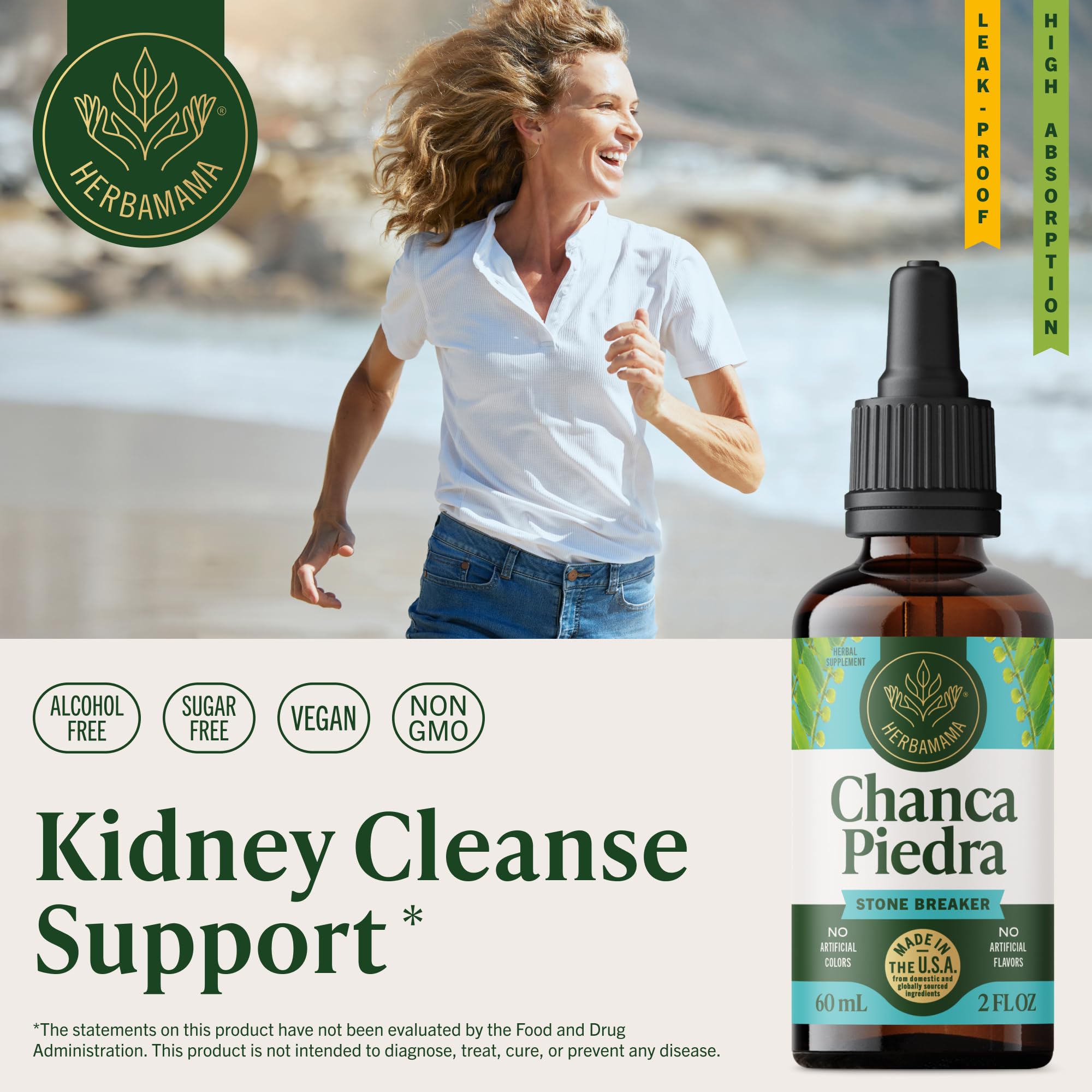 Dropper of HERBAMAMA Chanca Piedra tincture ready for dosing and urinary health use