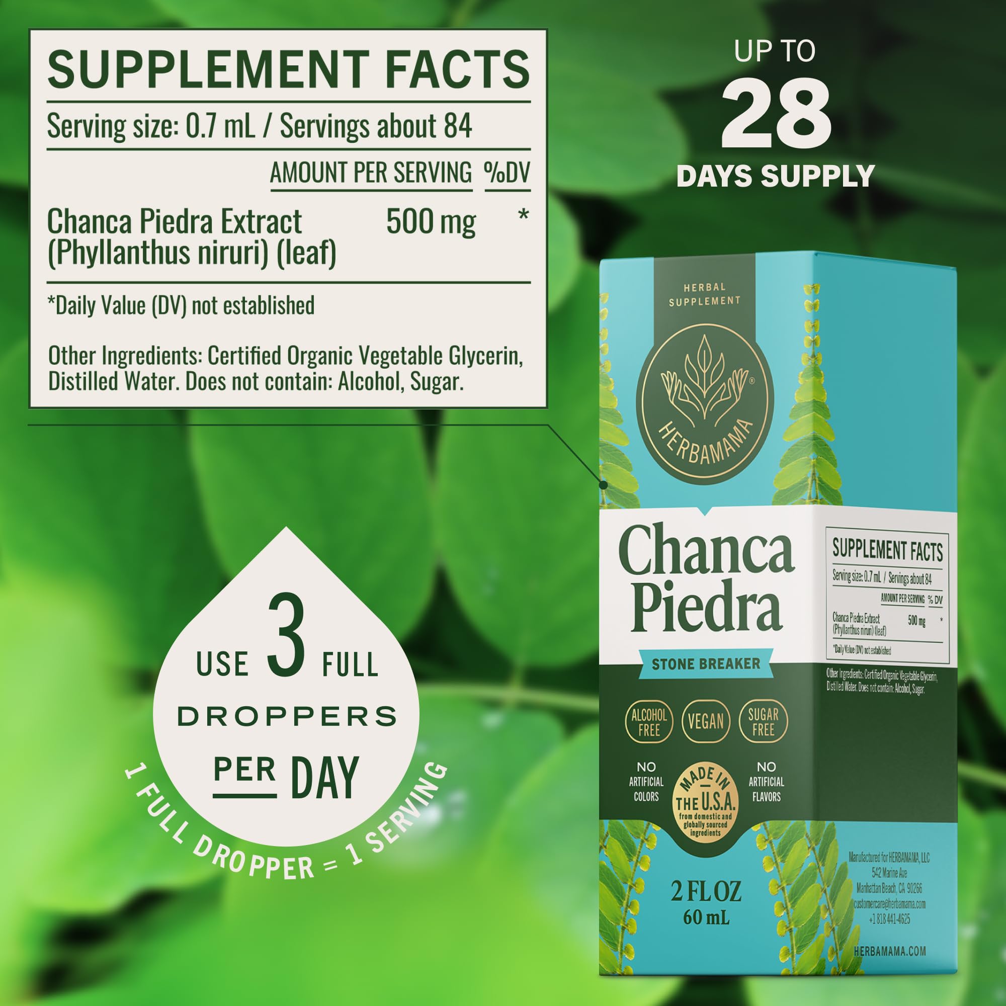 Under-tongue use with HERBAMAMA tincture for quick absorption