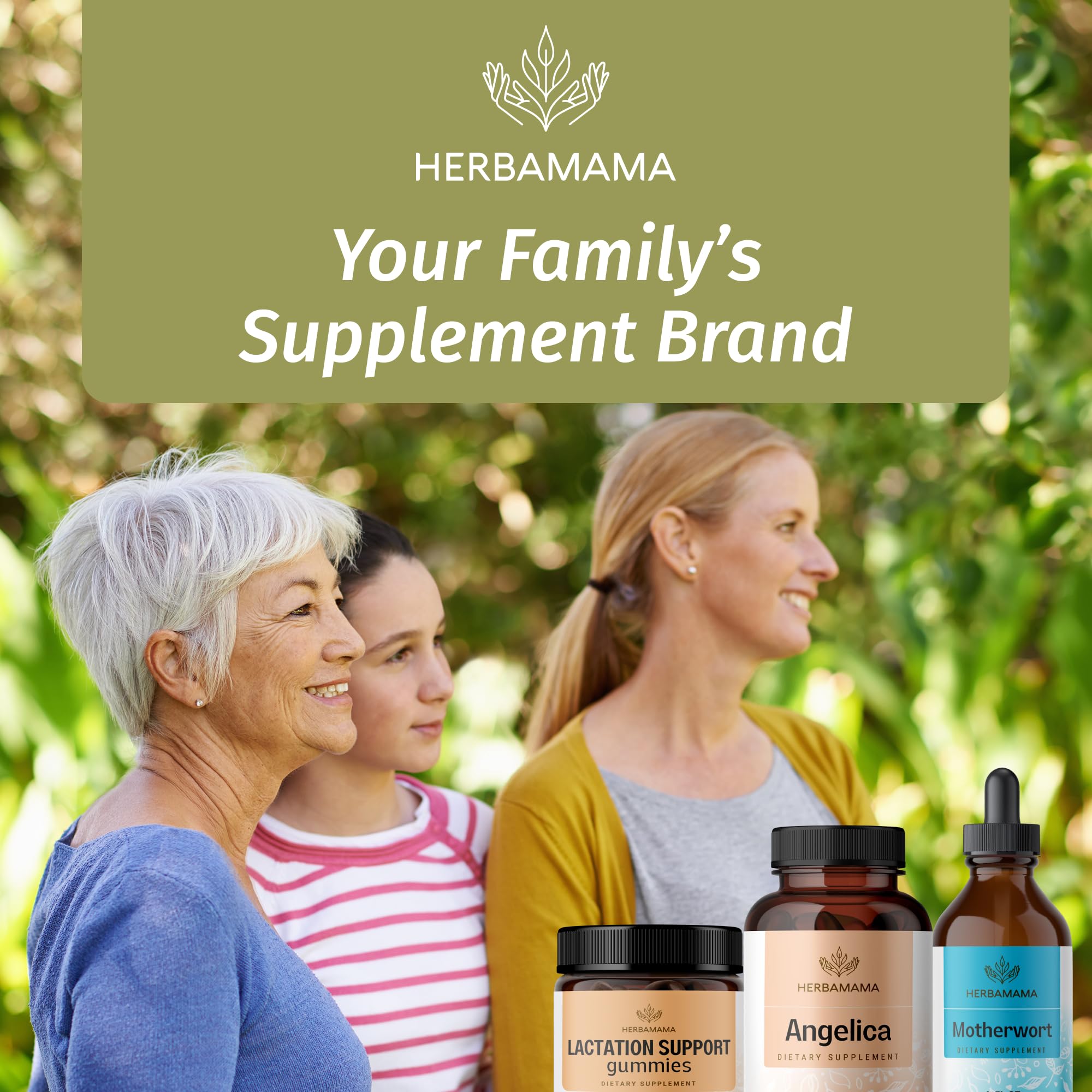 HERBAMAMA daily dosage capsules shown ready to take.