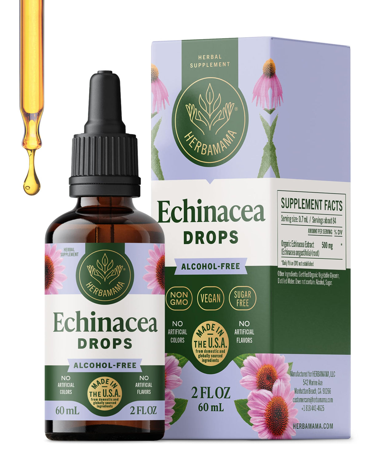 HERBAMAMA Echinacea drops bottle for daily immune support