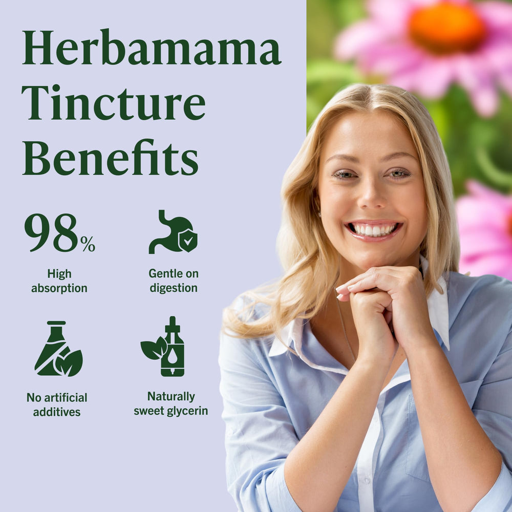 HERBAMAMA Echinacea drops glass with liquid and glycerin base