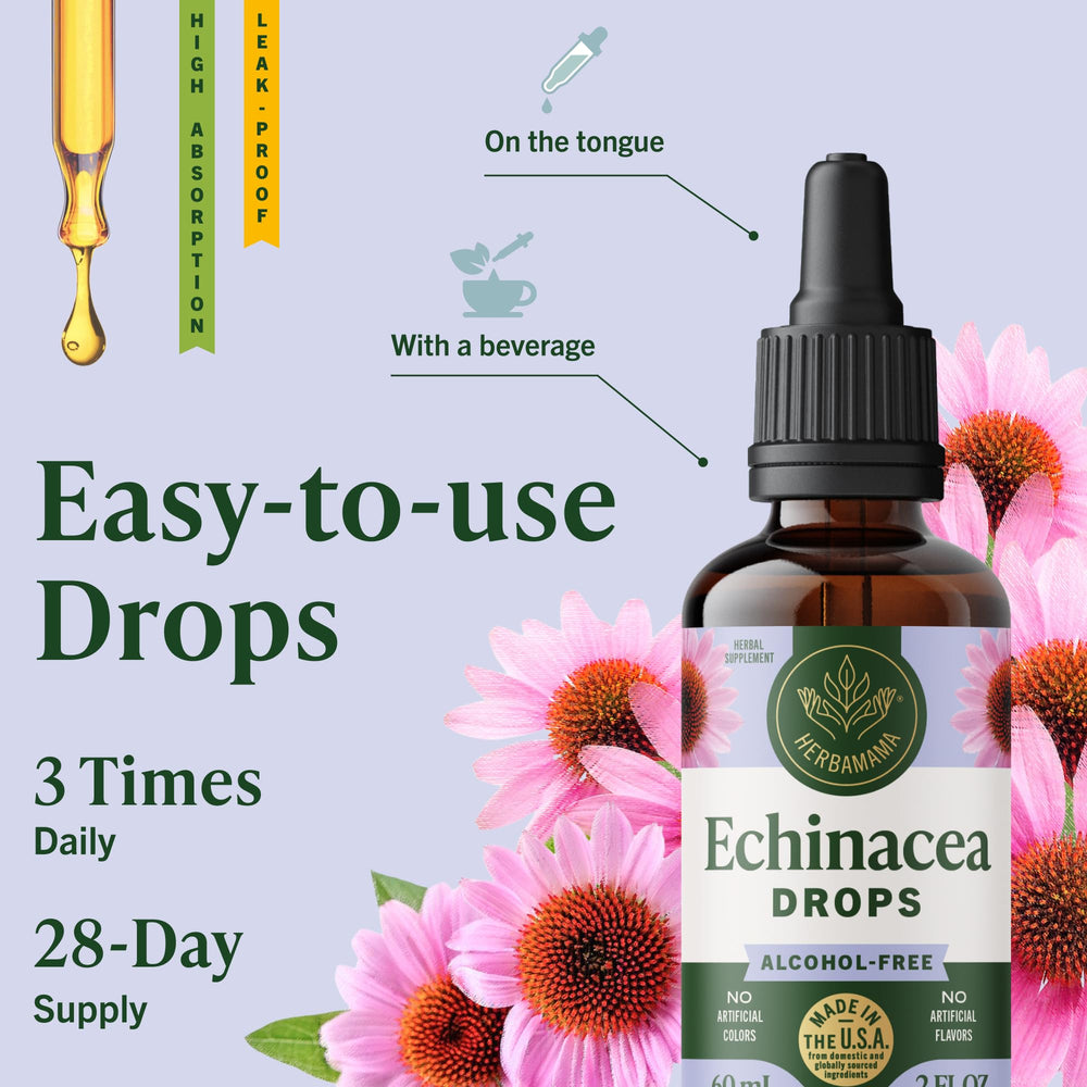 HERBAMAMA Echinacea drops ingredients: echinacea, glycerin, water