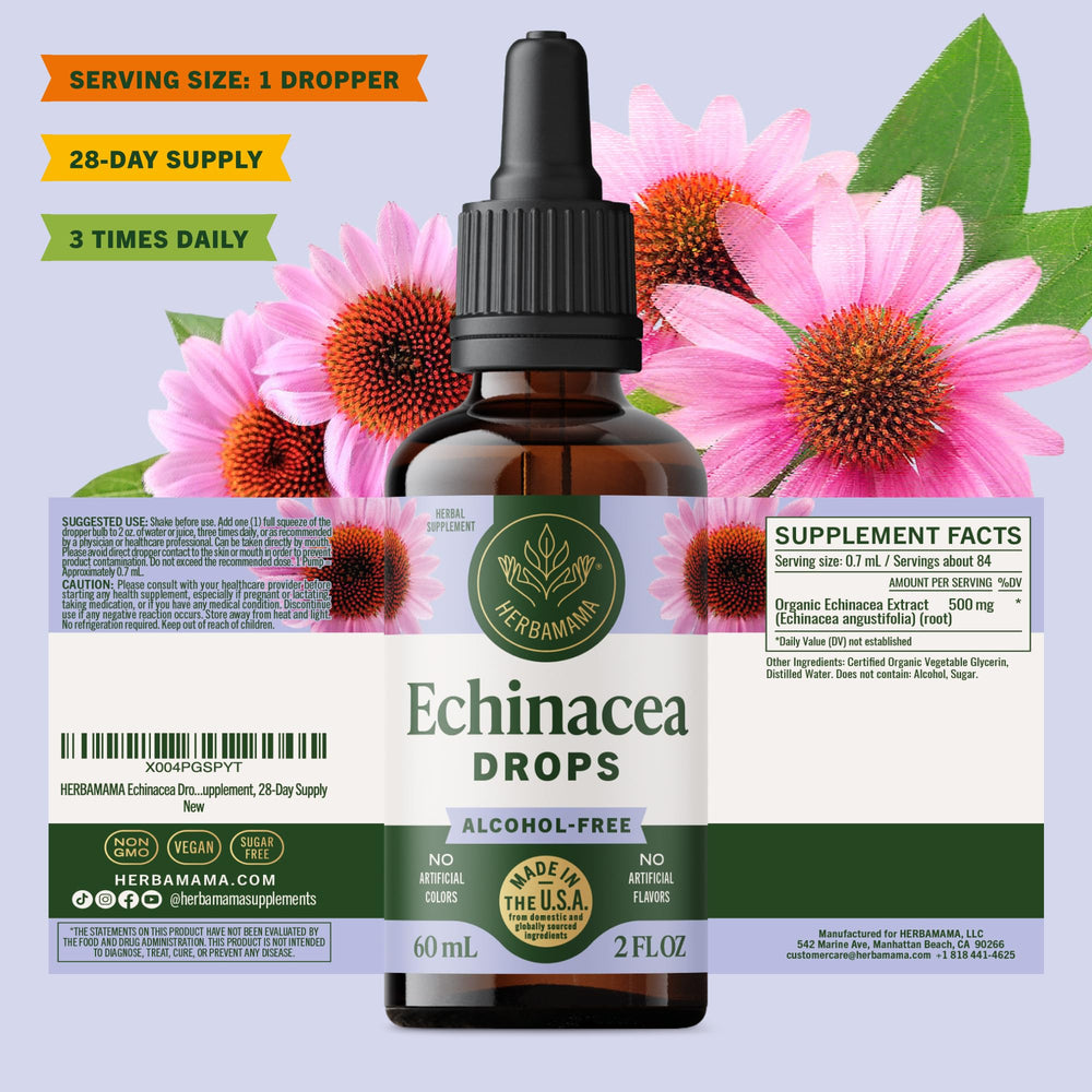 HERBAMAMA Echinacea drops packaging front view