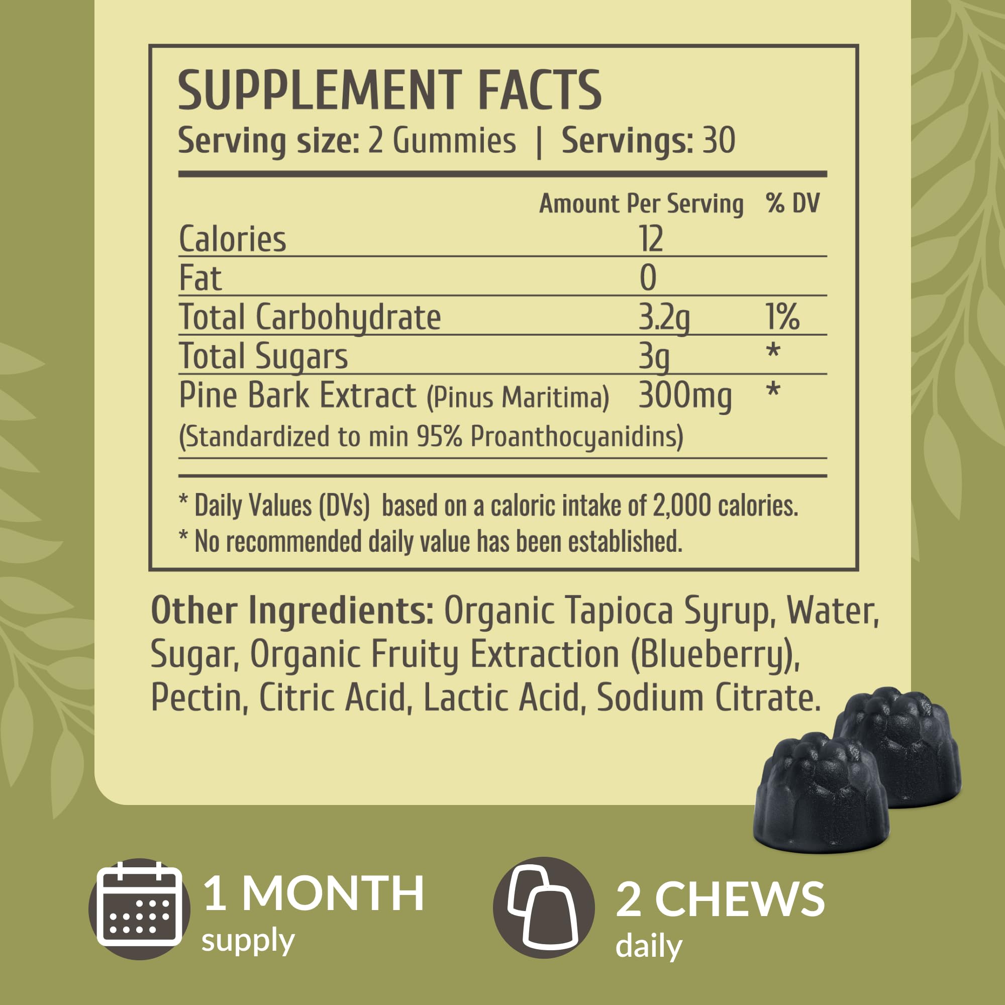 HERBAMAMA gummy label highlights vegan and non-GMO ingredients