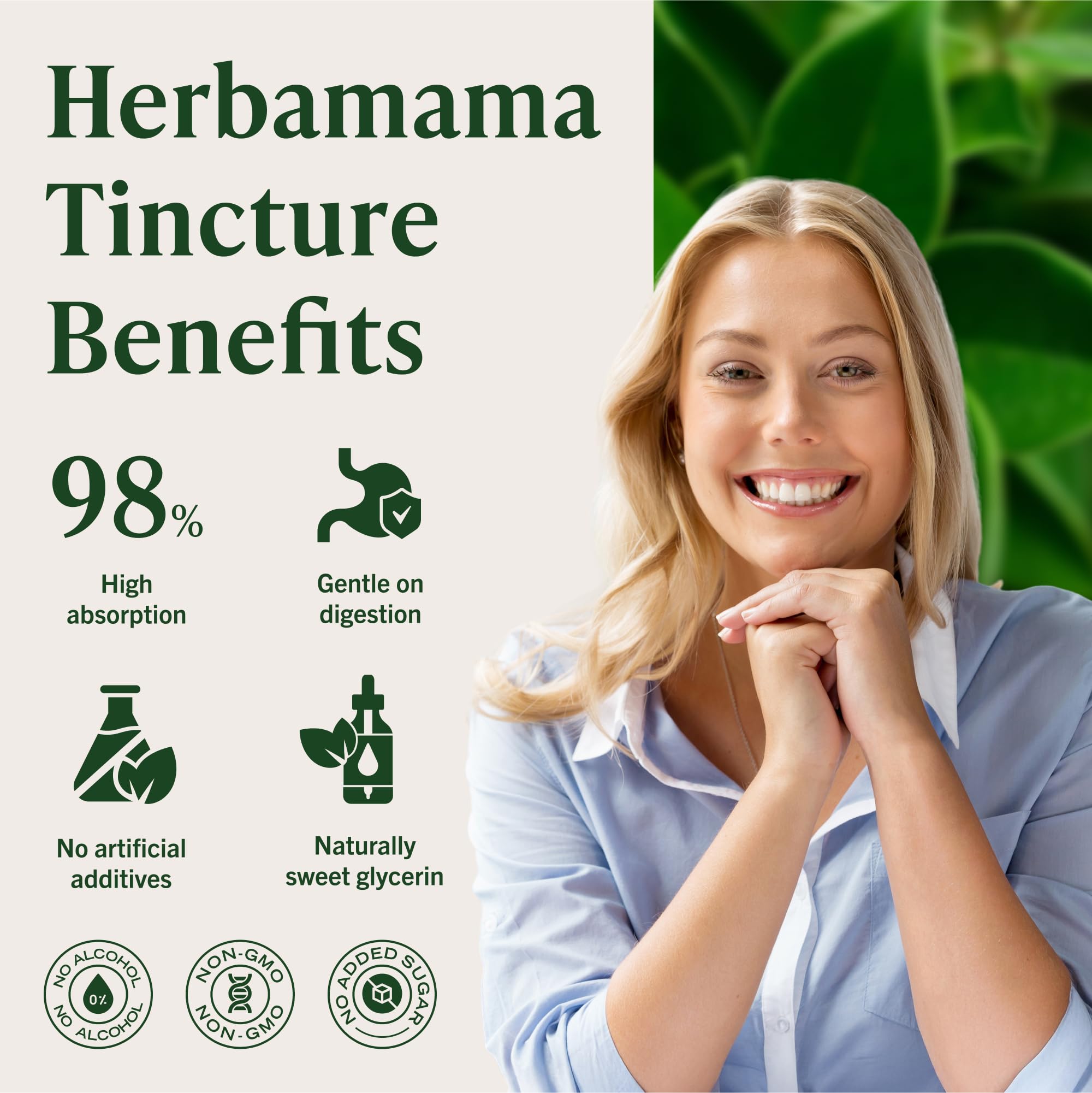 Herbamama branding with vegan glycerin base and clean ingredients.