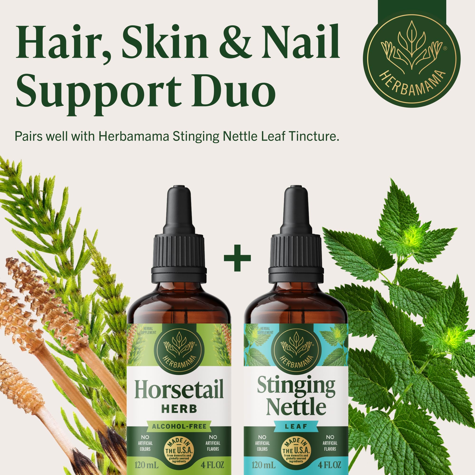 HERBAMAMA Horsetail glycerin ingredient highlights pleasant taste without bitterness