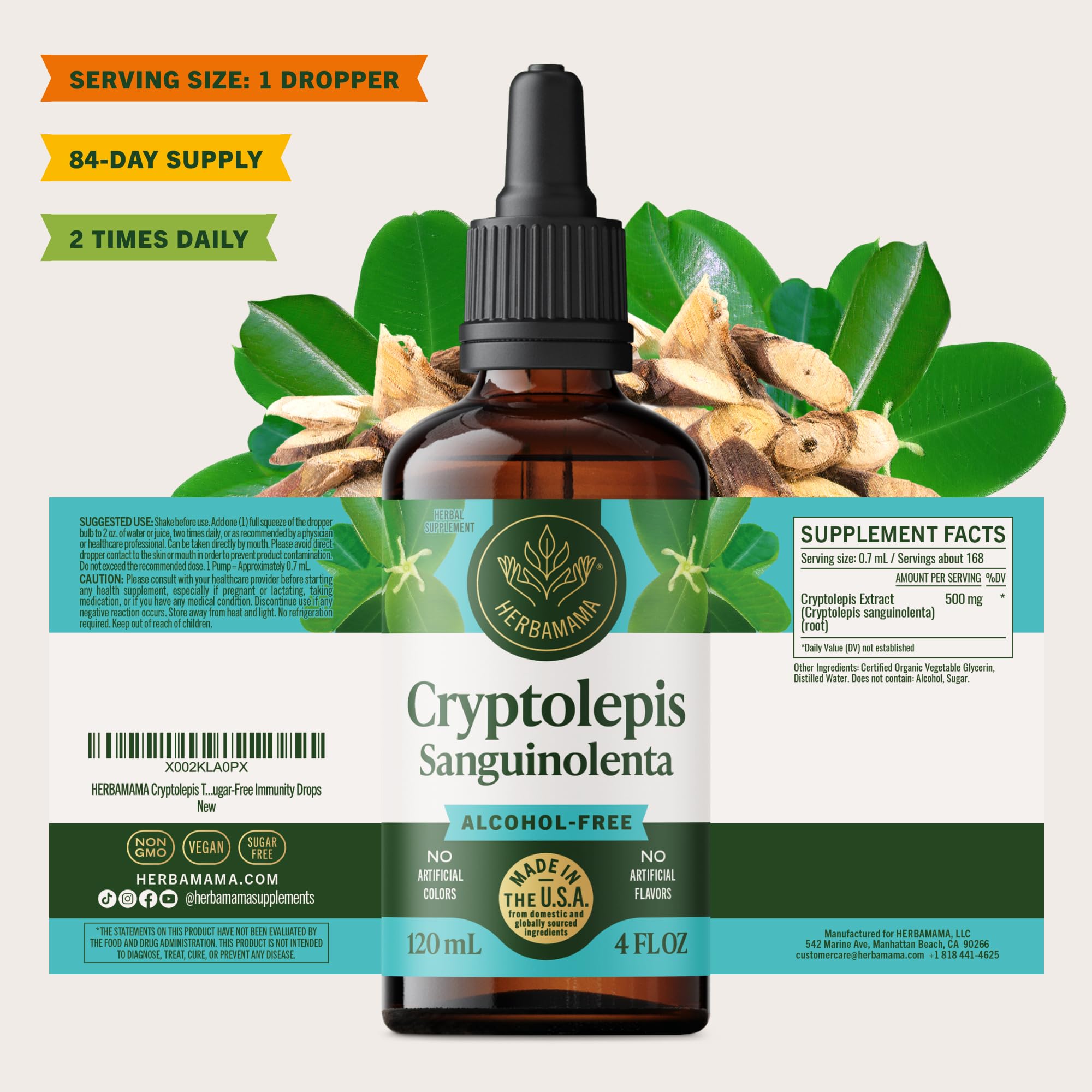 Herbamama Cryptolepis tincture daily routine for ongoing immune support.