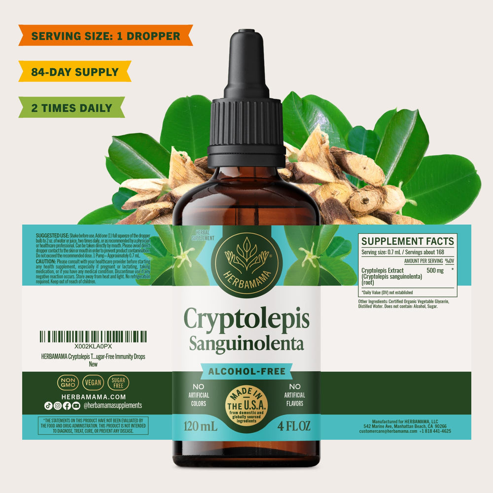 Herbamama Cryptolepis tincture daily routine for ongoing immune support.