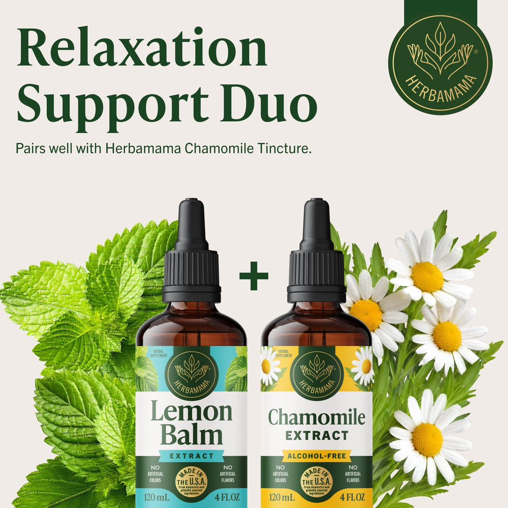 HERBAMAMA lemon balm drops added to water demonstrates simple daily use