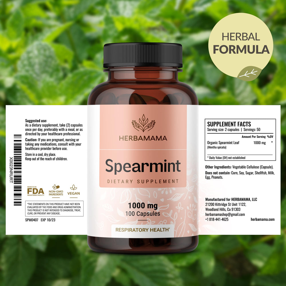 Lifestyle scene of a busy professional taking HERBAMAMA capsules.