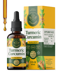 HERBAMAMA Liquid Turmeric Drops bottle shown for vegan daily wellness support.