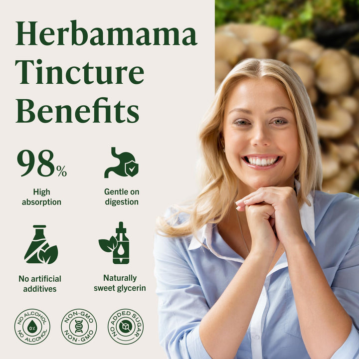 Apply under tongue with HERBAMAMA Maitake tincture