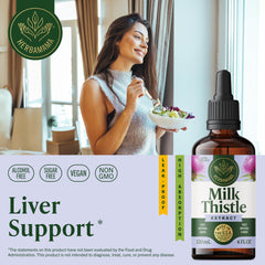 HERBAMAMA Milk Thistle dropper dispense allows precise alcohol-free dosing.