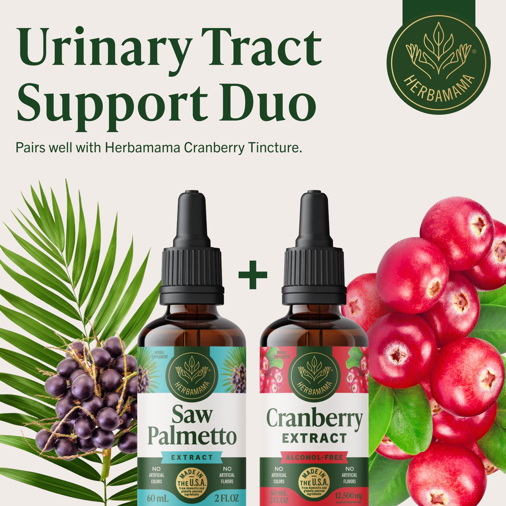 HERBAMAMA Saw Palmetto on tongue demonstrates direct under-tongue use option.