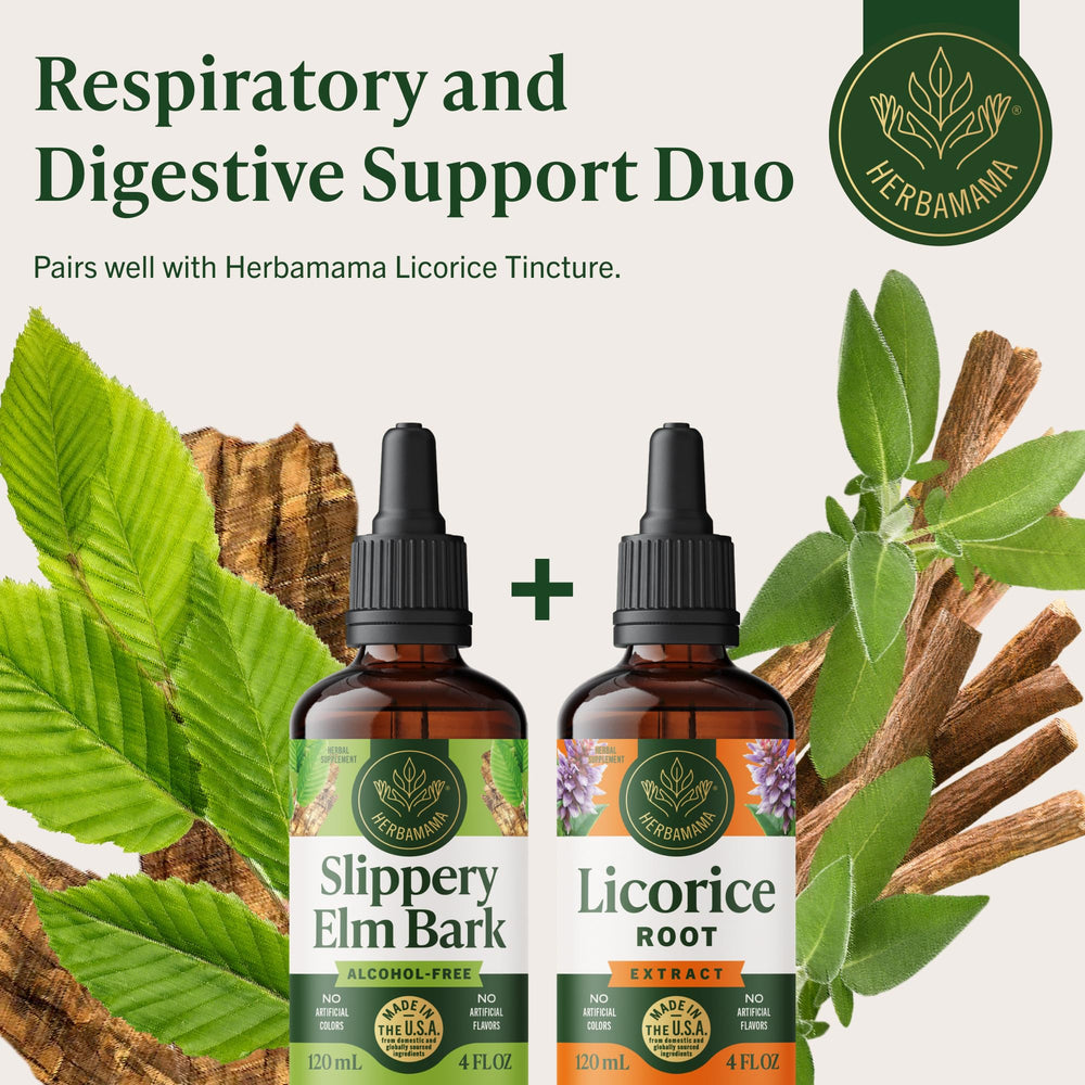 HERBAMAMA Slippery Elm drops 56-day supply showcased on shelf
