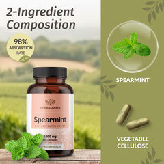 HERBAMAMA spearmint leaves close-up highlights fresh aroma.