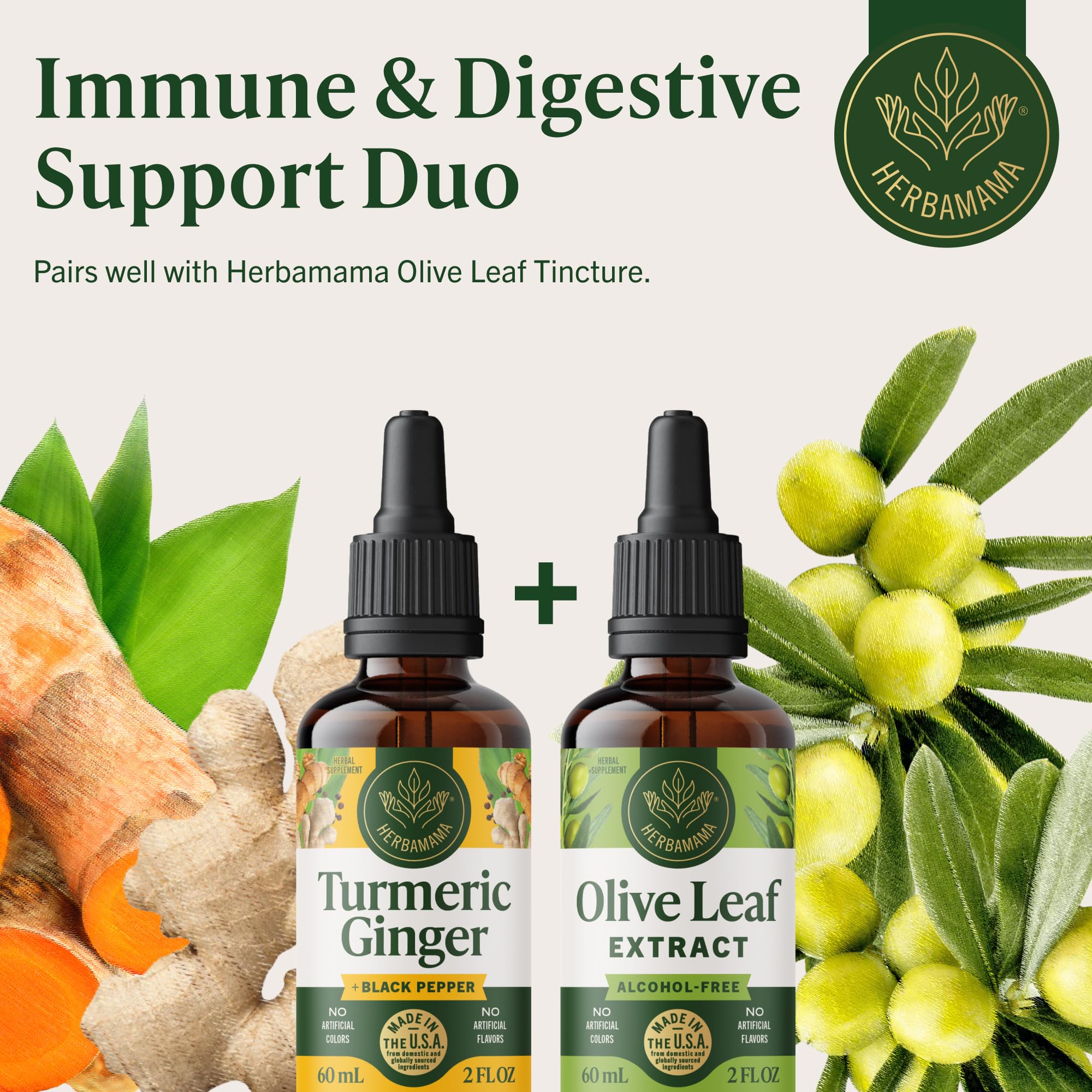 Herbamama Turmeric Ginger Drops morning routine visual.