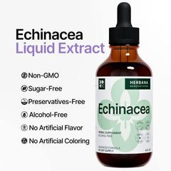 HERBANA Echinacea made-in-USA tincture emphasizes quality and purity.
