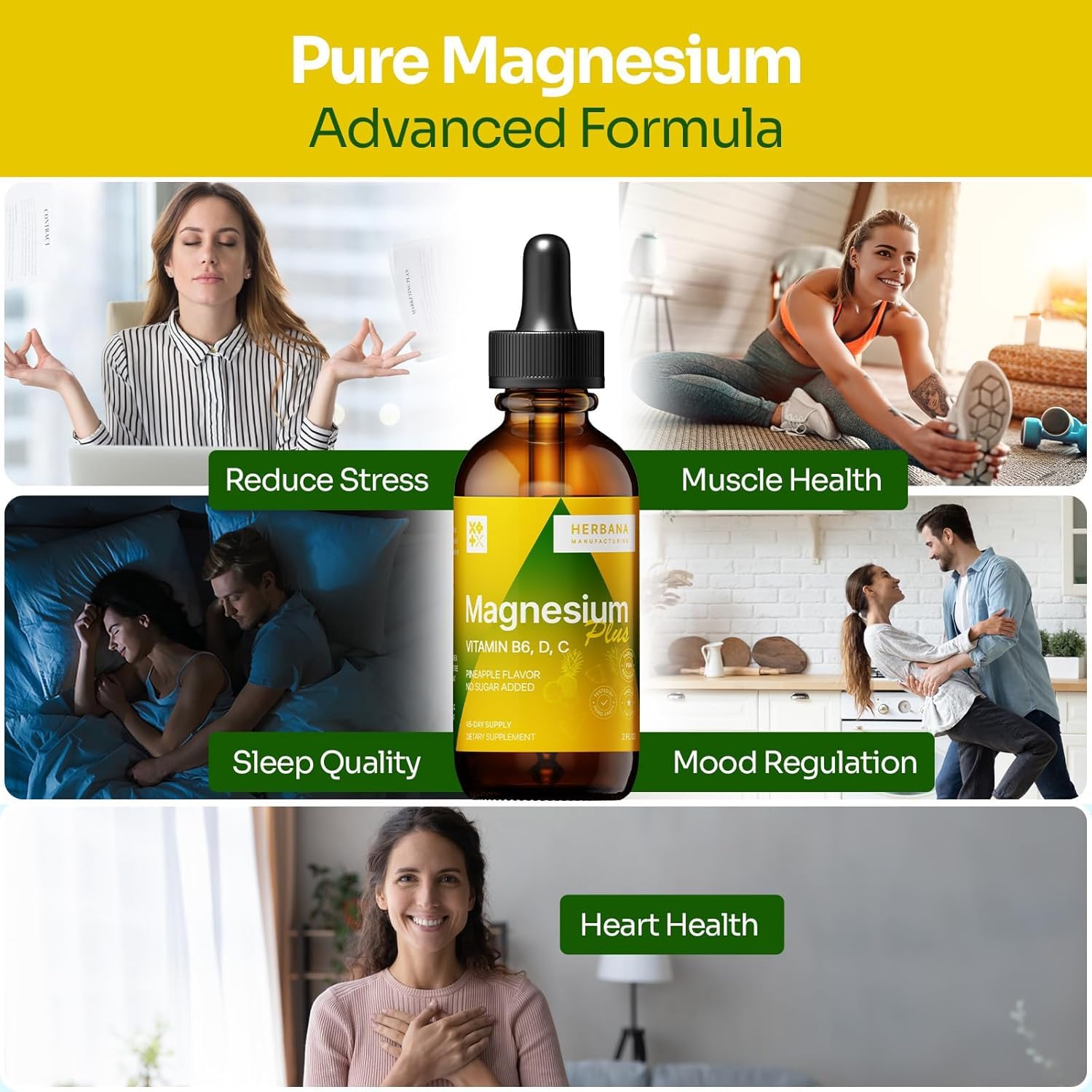 Herbana Magnesium Drops pineapple flavor appeals to kids and families.