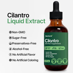 HERBANA cilantro leaf liquid extract dropper dispenses easily for focused use.