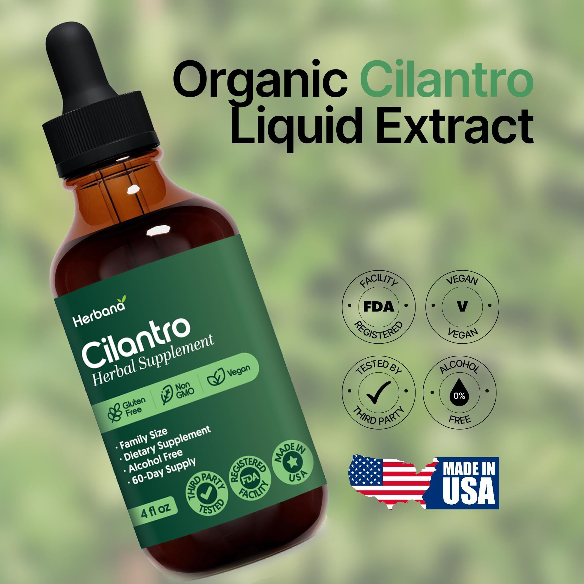 HERBANA tincture packaging showcases natural detox and calming potential.