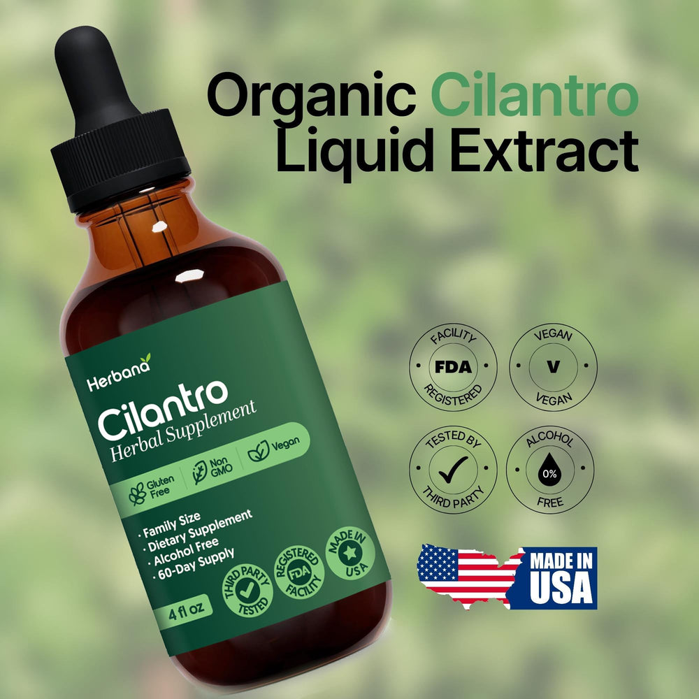 HERBANA tincture packaging showcases natural detox and calming potential.