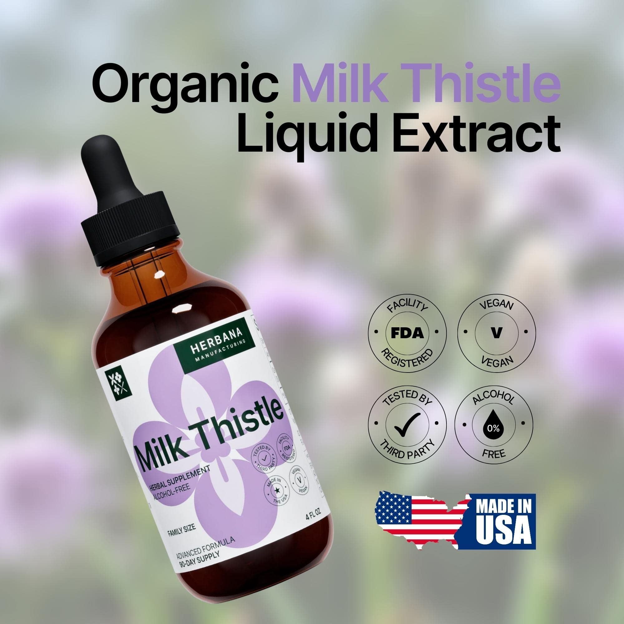 Herbana Milk Thistle family size packaging indicating 90-day supply