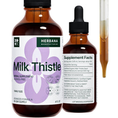 Herbana Milk Thistle liquid extract bottle with dropper for liver support
