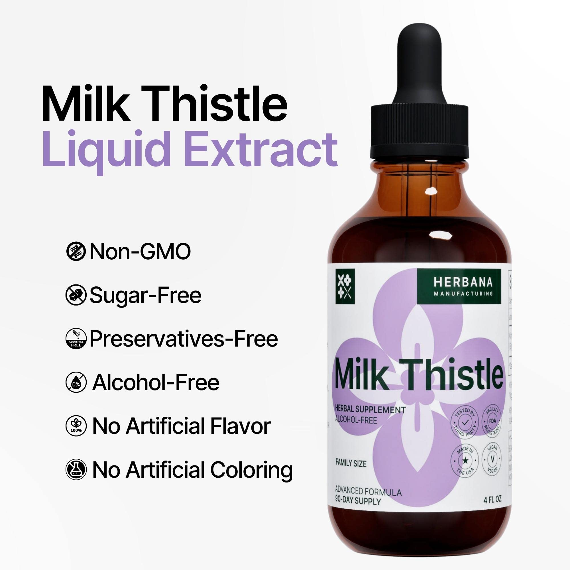 Herbana Milk Thistle USA made seal on packaging