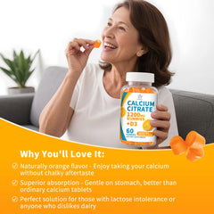 Herbance vegan calcium citrate gummies packaging emphasizes plant-based, allergen-friendly nutrition.