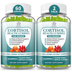 Herbance Cortisol Gummies bottle front promotes natural balance and a calm mood.