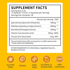 Herbance quercetin bromelain liquid drops dropper enables on-the-go dosing with improved absorption.
