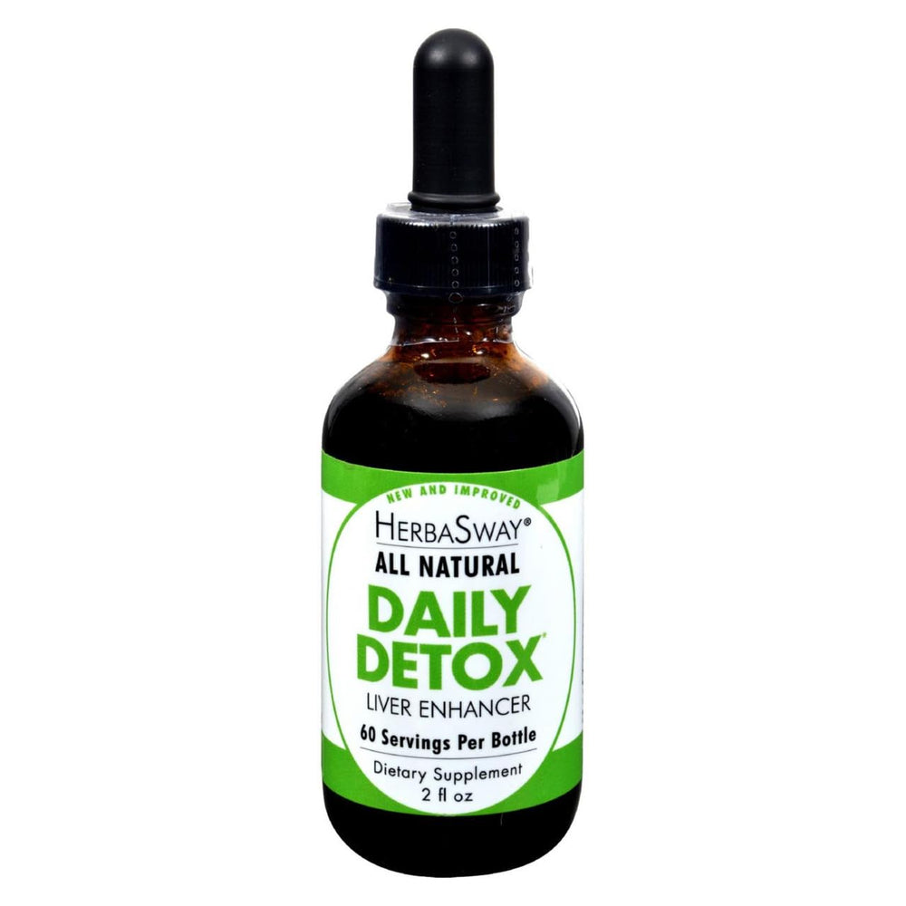 HerbaSway Daily Detox bottle pour, ideal for a morning refresh and immune support.