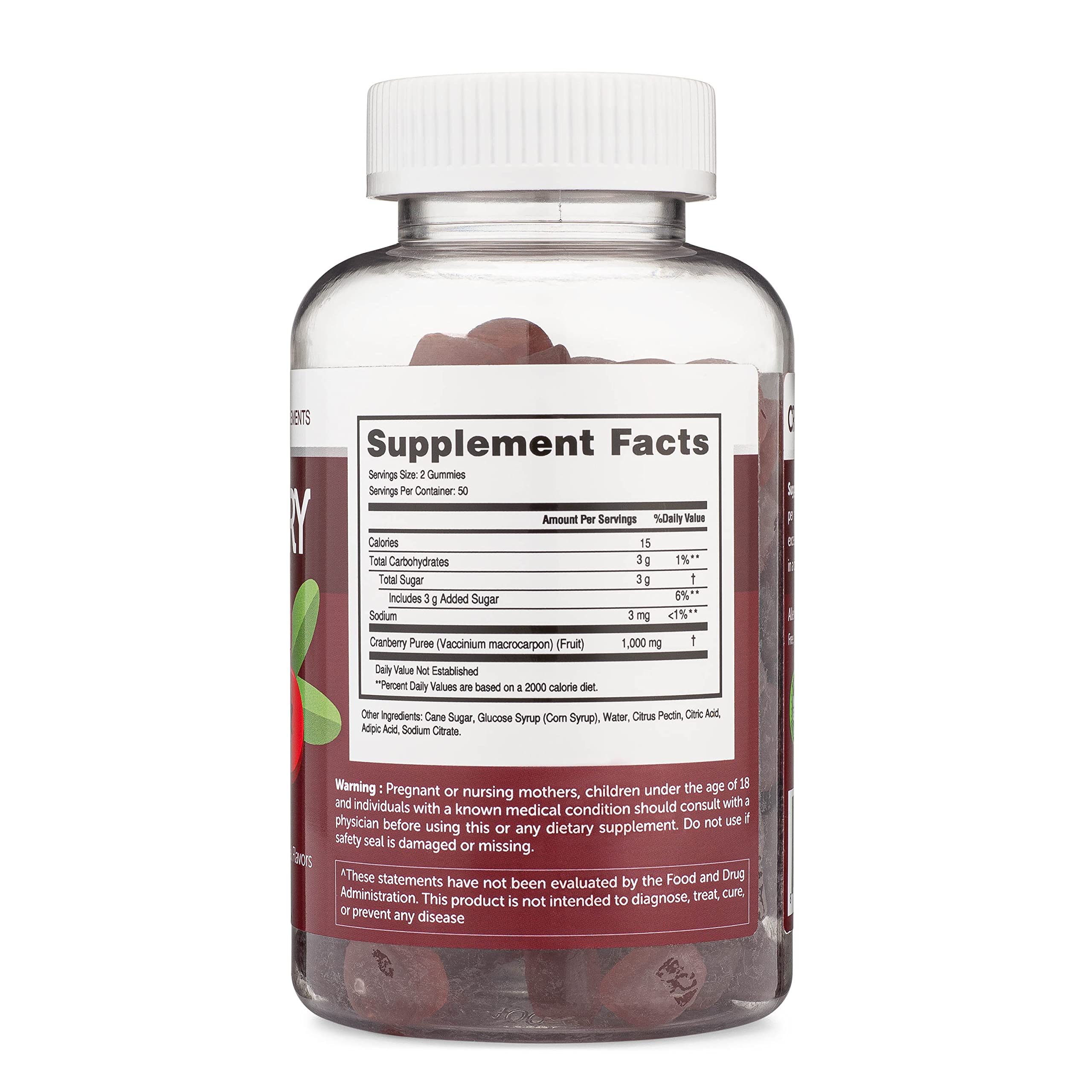 Close-up of a cranberry gummy highlighting natural flavor and chewy texture from Herbatech.