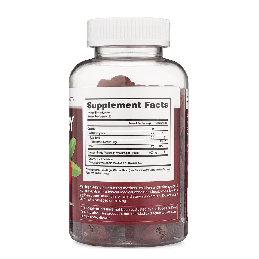 Close-up of a cranberry gummy highlighting natural flavor and chewy texture from Herbatech.